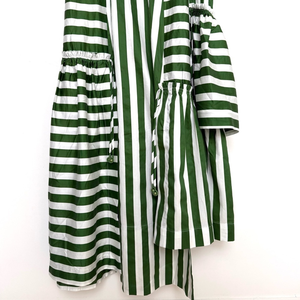 FARM Rio Tropical Flight Stripes Midi Dress, Green/White, NWT 🇧🇷 - Picture 12 of 16